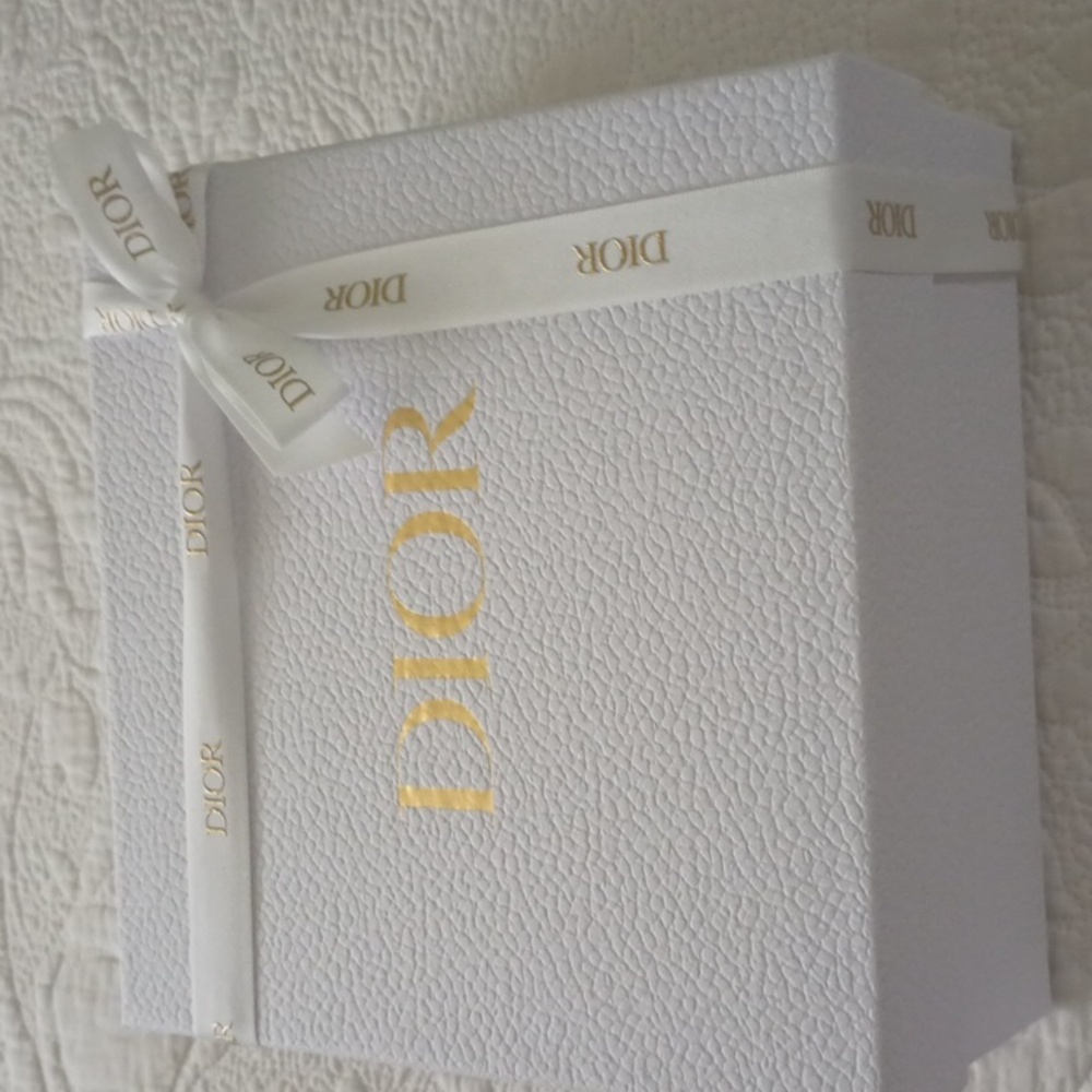 Dior White Empty Gift Box, Ribbon, Receipt & Note Card, Dust Bag & Tissue Paper